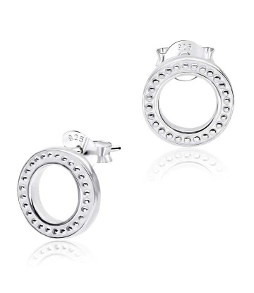 Ring Shape With Dot Stripe Ear Stud STS-3374